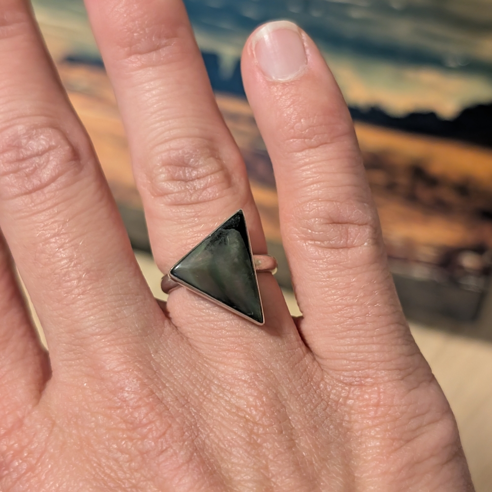 Elegant Silver Triangle Ring